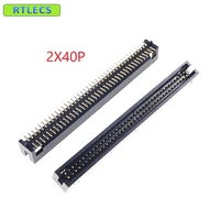 30 pcs male box header smt 1 27mm 2x40 p 80 pin dual row with locating peg post straight male pins surface mount smt pcb