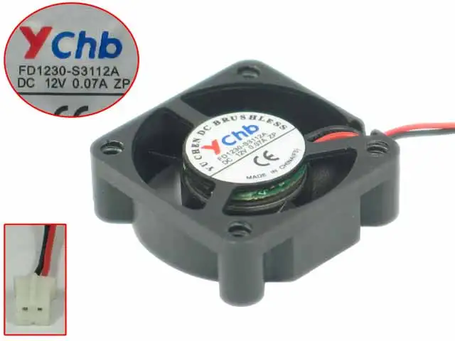 Ychb FD1230-S3112A DC 12V 0.07A 30x30x10mm 2-проводной Вентилятор охлаждения сервера | Компьютеры и