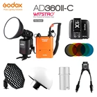 Godox AD-360 MARK II AD360II-C TTL Мощная Вспышка Speedlite + PB960 блок питания оранжевый + X1T-C TTL передатчик + фотовспышка