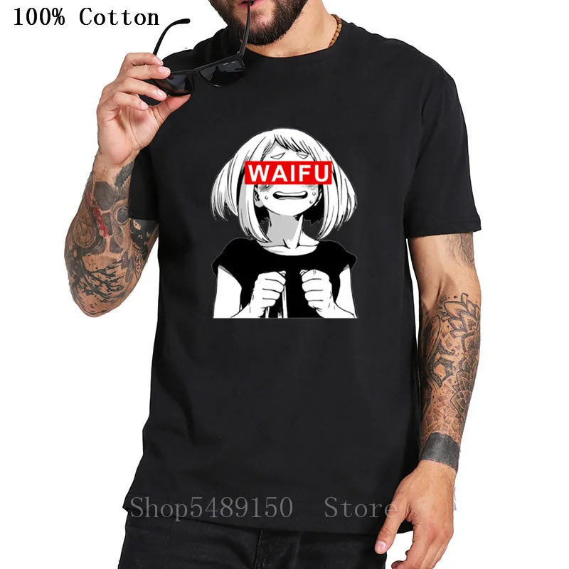 Футболка из материала Waifu футболки Otaku Lewd Hentai с японской милой девушкой аниме Ahegao
