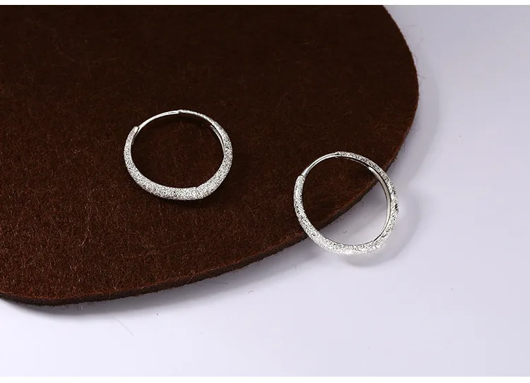 

Morivovog Sterling 925 Silver Galaxy Flash Matte Texture Hoop Earrings for Women Bling Elegant Quality Earrings Simple Jewelry