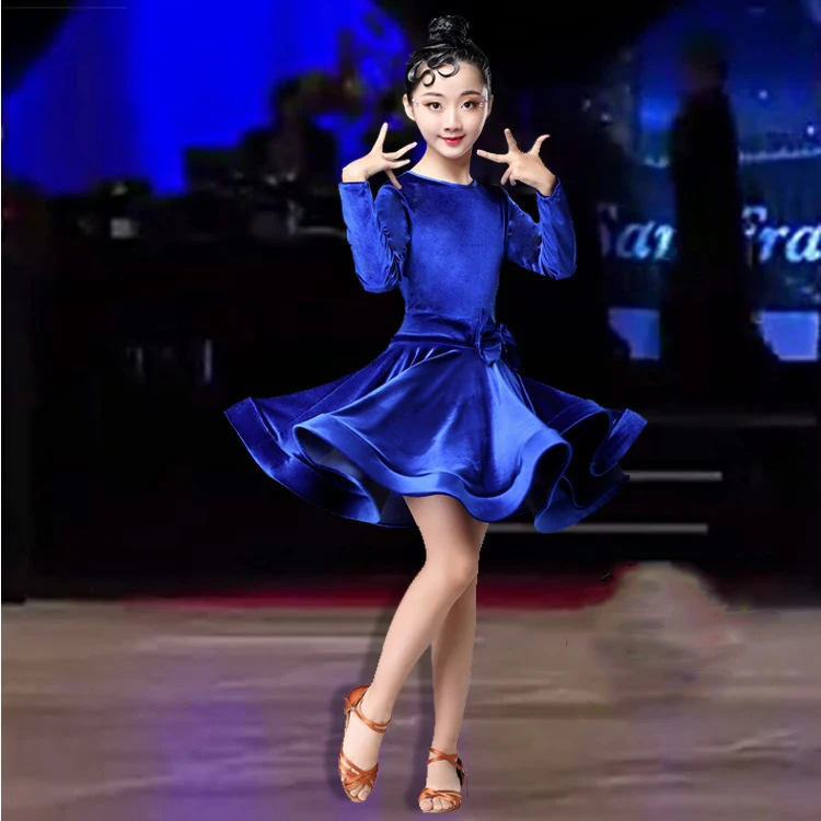 Модная детская юбка для румбы самбы ча-Танго стандартное платье девушек из