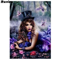 free shipping 5d diy full square round diamond painting forest fairy beauty diamond embroidery mosaic cross stitch kits hobby