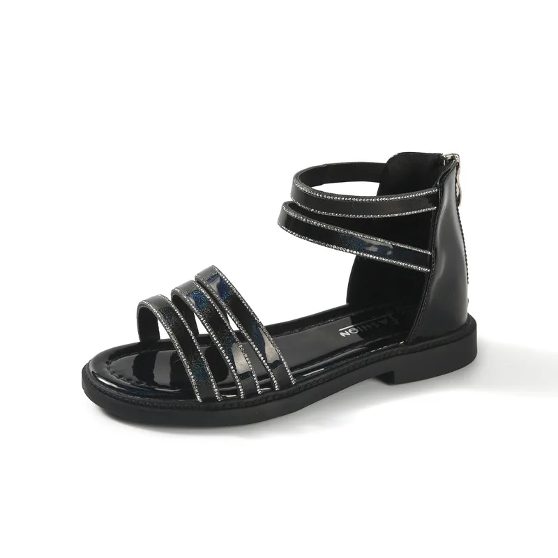

Girls Sandals 2021 Summer New Children's Fashion Little Princess Sandals Girls Roman Soft Sole Sandls Kids Rhinestone Sandals