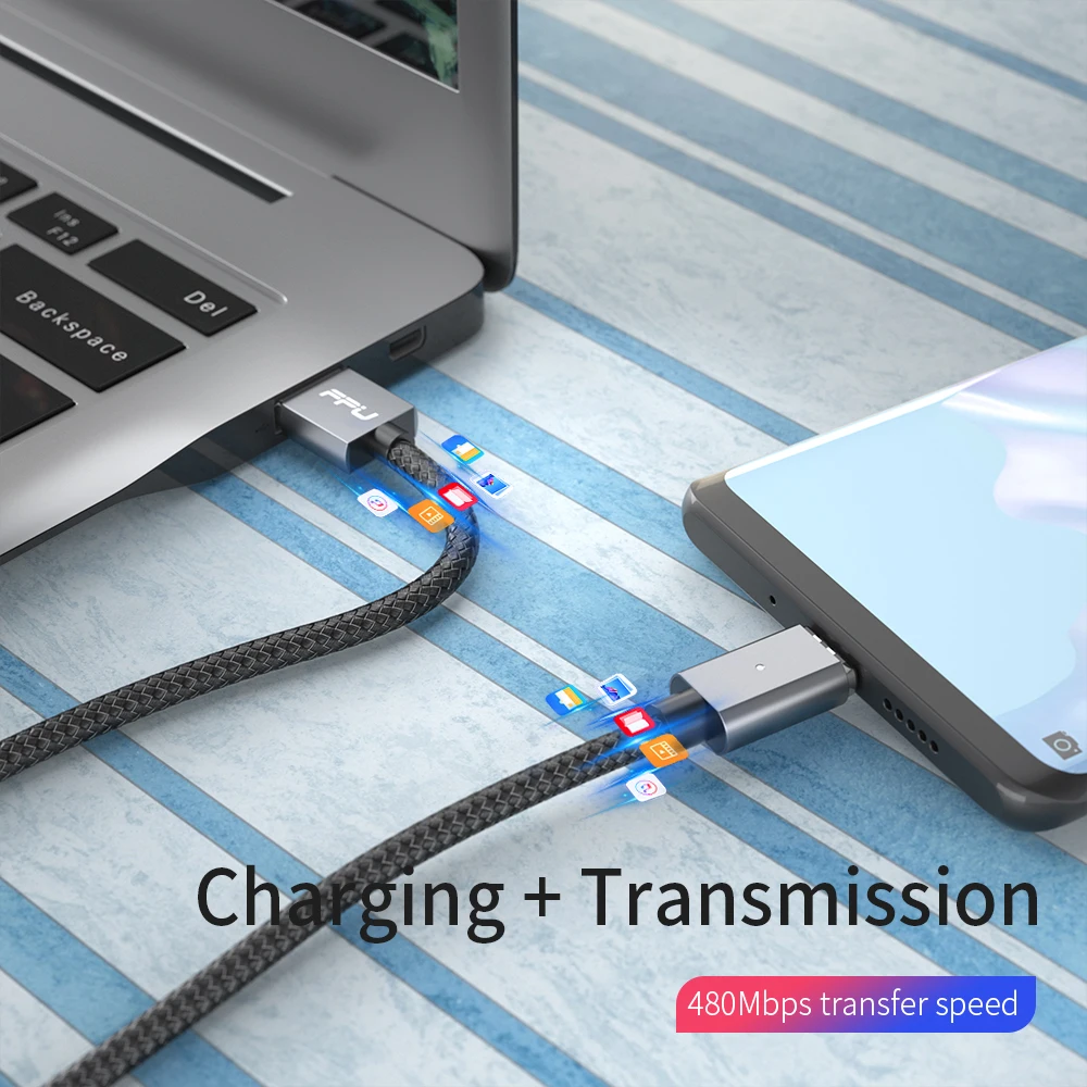 FPU 5A Магнитный кабель usb type C супер быстрая зарядка USB C магнитное зарядное устройство type-C зарядный шнур для мобильного телефона huawei Xiaomi провод