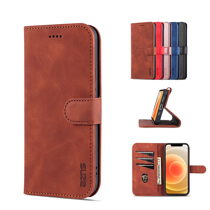 

Luxury Solid Color Wallet With Card Slot Phone Case For iPhone 13 12 11 XS Pro Max Mini SE 2020 X XR 8 7 6 Plus Shockproof Cases