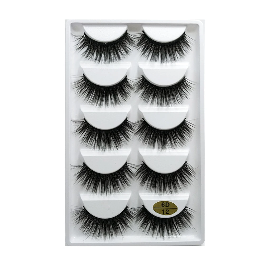 5 пар ручной работы натуральные длинные ресницы для наращивания 6D синтетические