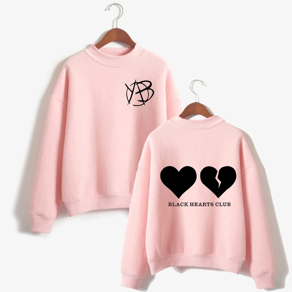 Толстовки Yungblud с принтом черных сердец для мужчин и женщин толстовки длинным