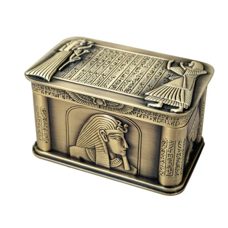 

Egypt Pharaoh Storage Box Luxury Jewelry European Metal Wedding Creative Storage Organization Almacenamiento Y Organizacion JQ