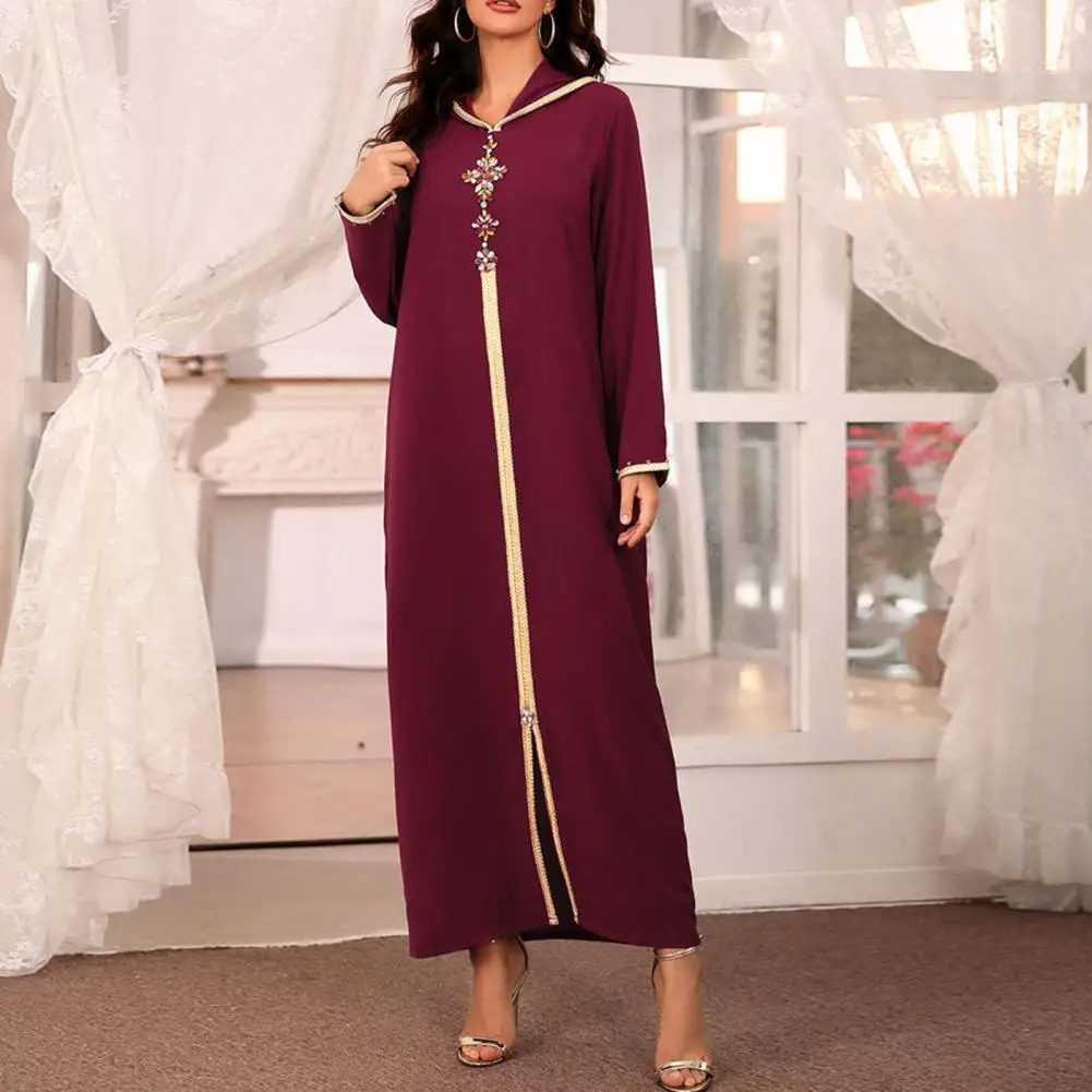 2021 Дубай Женское Платье макси с длинным рукавом в африканском стиле однотонные