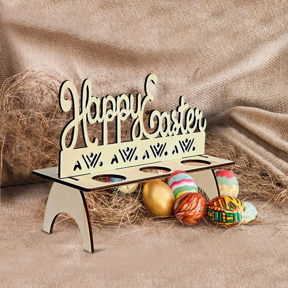 DIY пасхальный декор деревянные яйца поднос держатель пасхальные вечерние