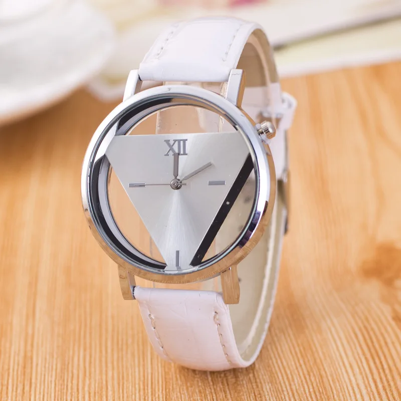 

2019 Fashion Simple Transparent Dial Women Watches Leather Strap Buckle Ladies Watch Clock Quartz Wrist Watch relogio feminino