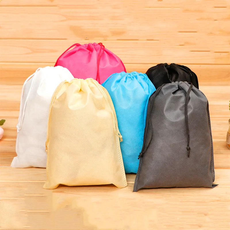 

1PC Waterproof Portable Carry Sack Non-woven Toy Shoe Pocket Storage Organize Draw Pocket Drawstring Dust Bags Toiletry Bag Case