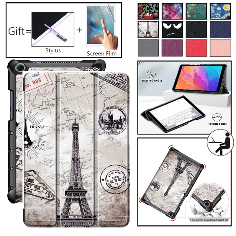 

Tablet Case For Huawei MediaPad T3 T5 10 AGS2-W09/L09/L03 10.1'' Fundas Smart Cover for M5 Lite 8.0 10 BAH2-L09/W19 10.1 inch