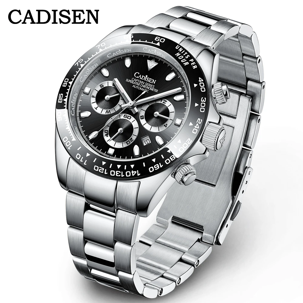 

New CADISEN 40MM Men's Mechanical Watches fashion luxury wrist watch automatic watch men waterproof Multifunction Chronograph