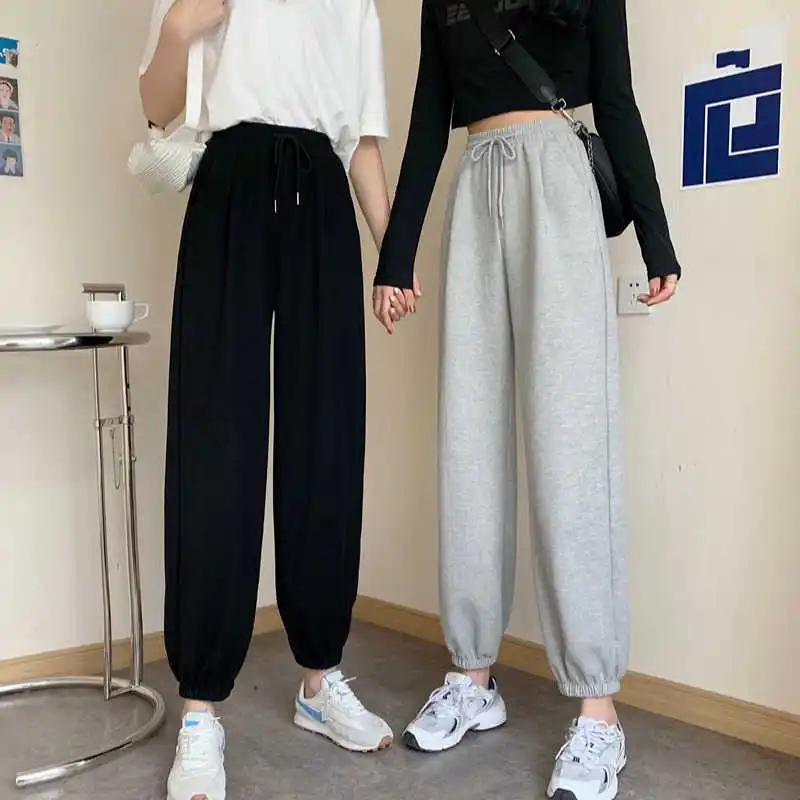 Брюки женские повседневные тонкие универсальные прямые спортивные штаны с