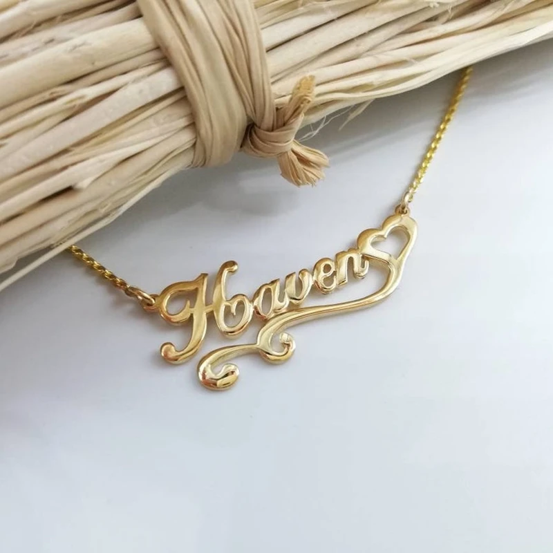 Ожерелье с милой лентой в форме сердца ожерелье именем для женщин и детей