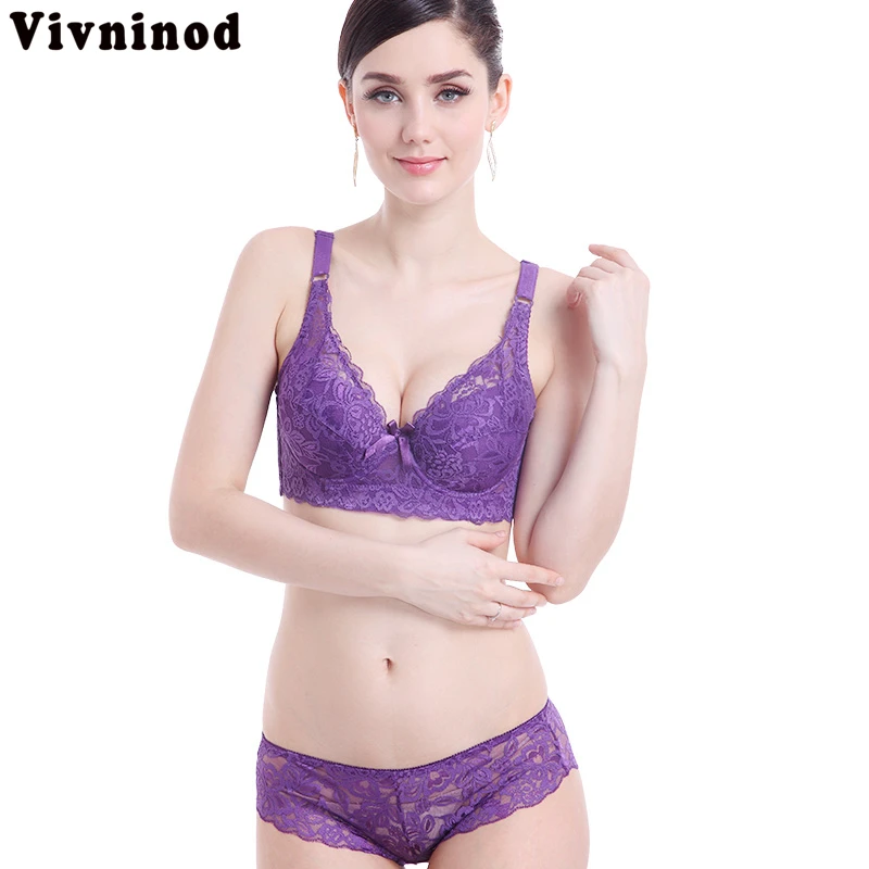 Женский комплект нижнего белья пуш-ап хлопковое кружевное цветочное нижнее