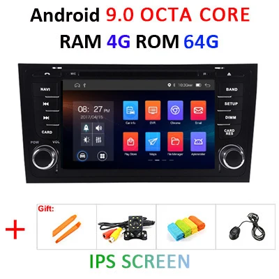 DSP ips 8 ядерный 4G 64G 2 Din android 9,0 Автомобильный мультимедийный dvd-плеер gps Навигация Аудио для Audi A6 S6 RS6 Автомагнитола стерео obd2 - Цвет: 4G 64G IPS