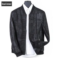 genuine leather jackets mens new o neck zippers slim sheepskin biker outerwear concise male korean spring autumn punk style
