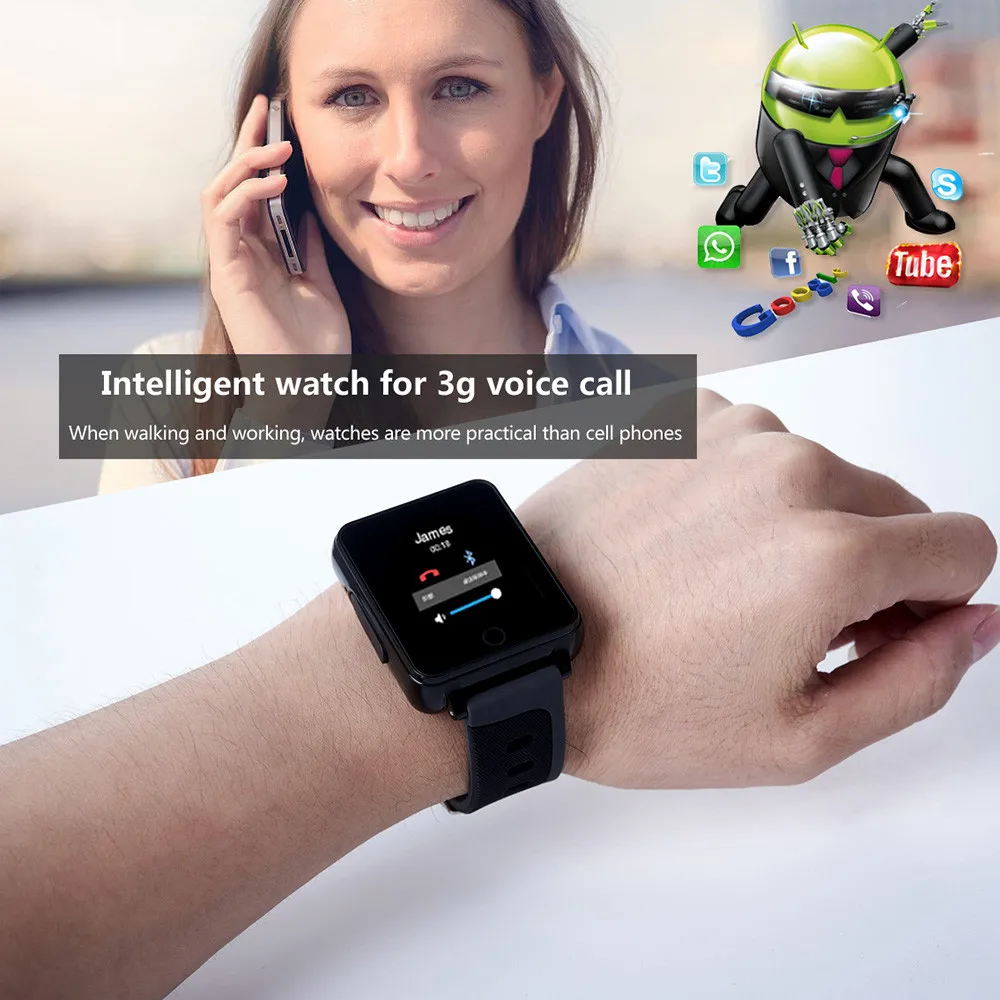HIPERDEAL S91 GPS навигация HD камера четырехъядерный CPU3G для Android smart watch телефон 1 54 дюйма