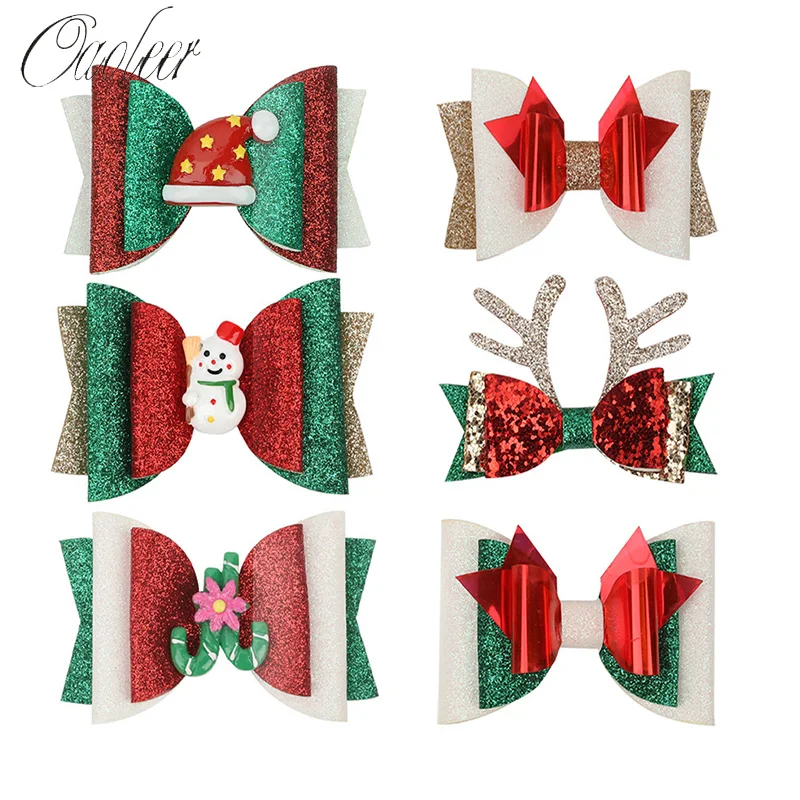 Oaoleer – pinces à cheveux pailletées de 3 pouces, nœuds de noël, épingles, accessoires pour bébés filles, pinces en bec de canard, couvre chef  (0)