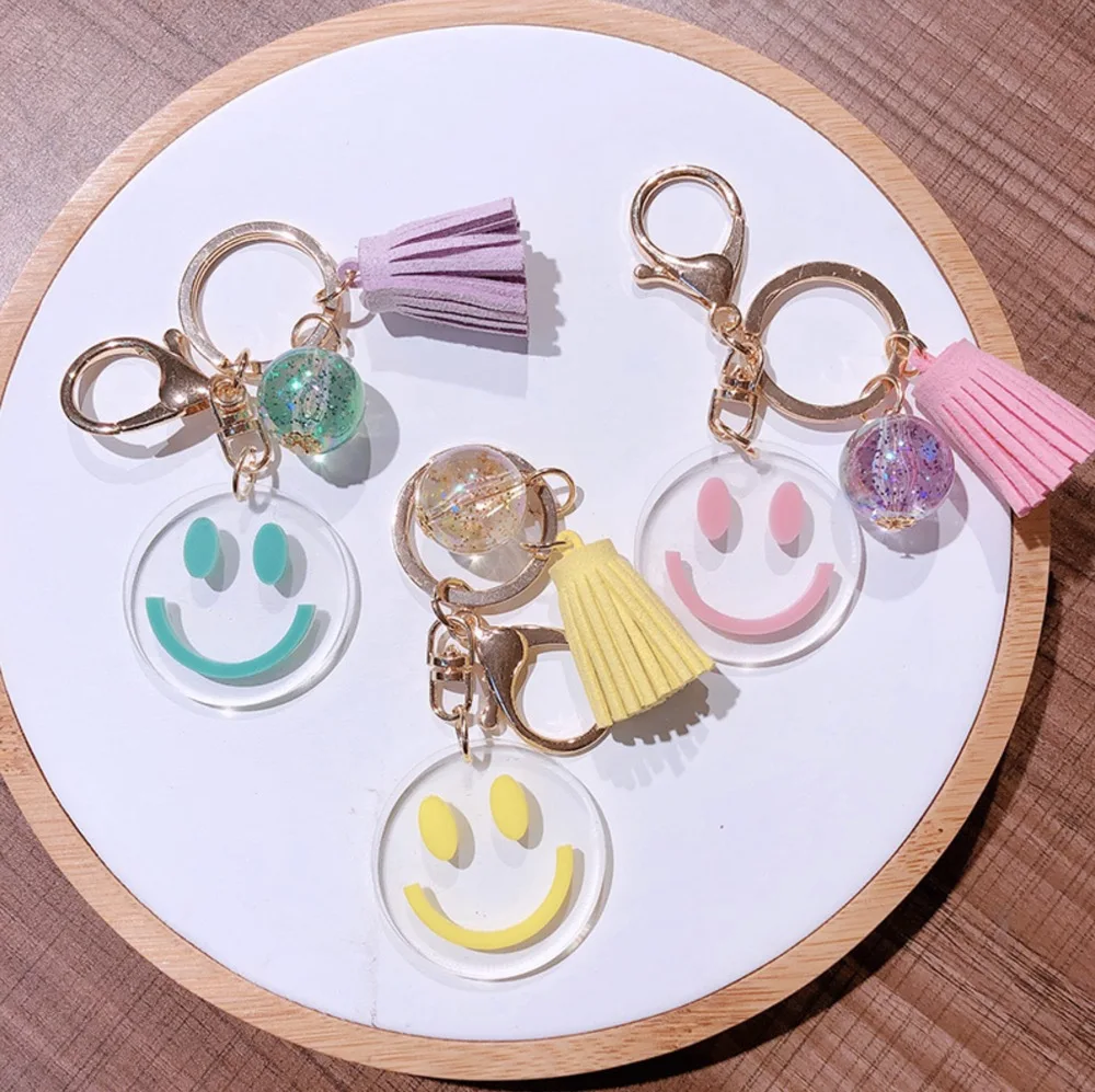 E Ling брелок в Корейском стиле для женщин ключей с улыбающимся лицом виде улыбки