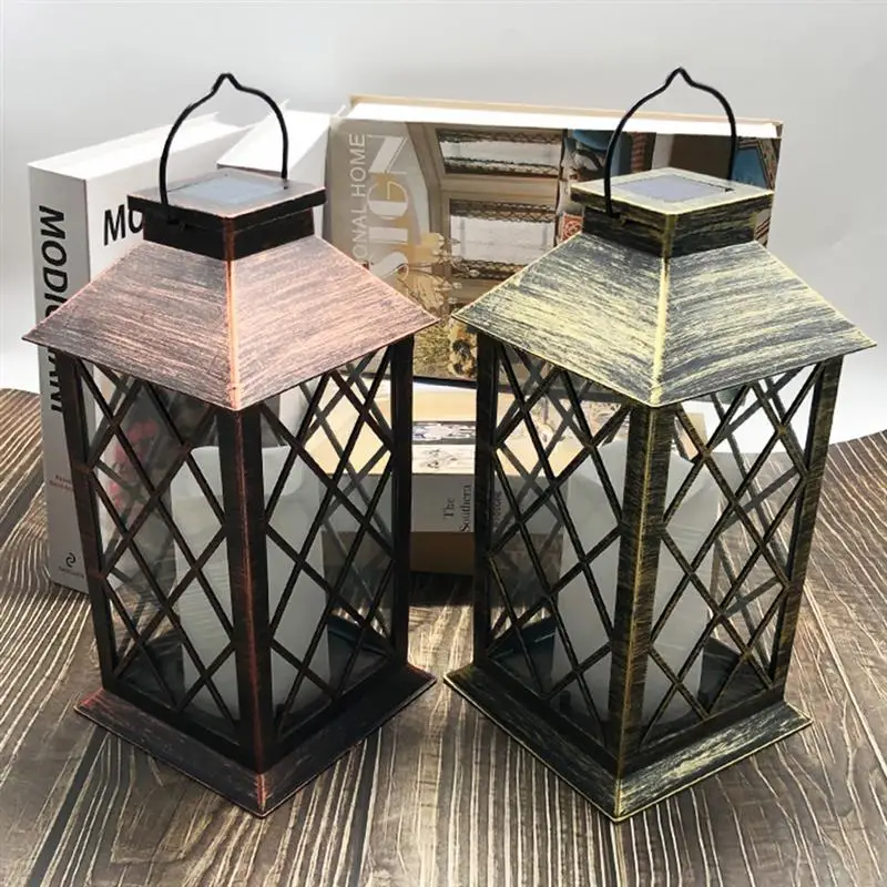 

Solar Powered Candle Lantern Light LED Electronic Garden Hanging Lantern Flickering Flameless Candle Lights