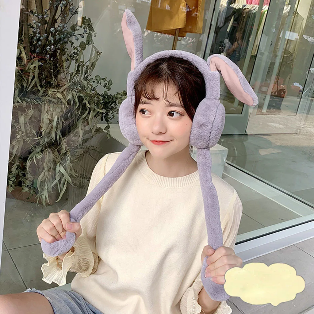 SAGACE мужские и женские плюшевые наушники длинные уши шапка кролик подушка