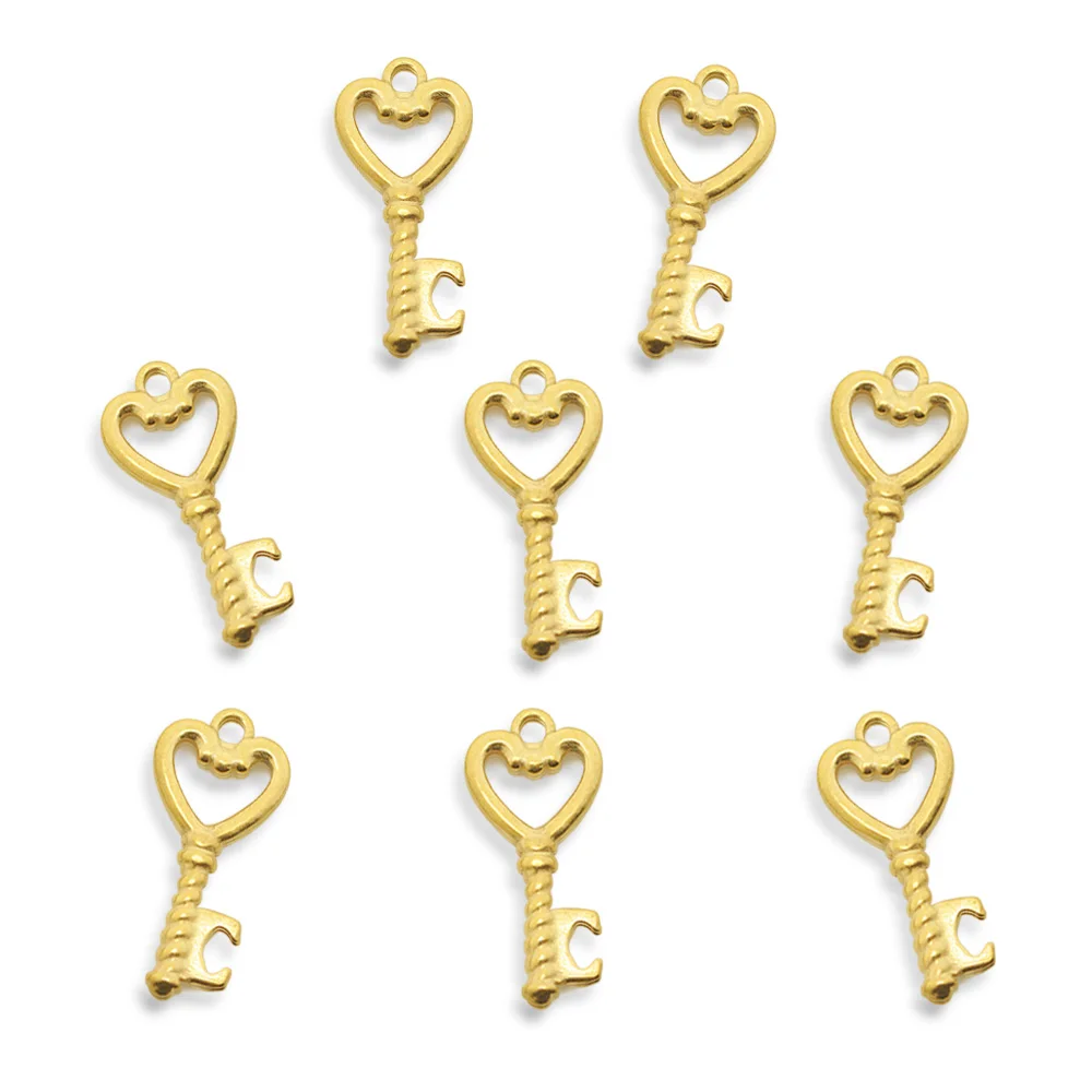 3 шт./лот Подвеска из нержавеющей стали сделай сам 10x22 мм брелок в форме сердца