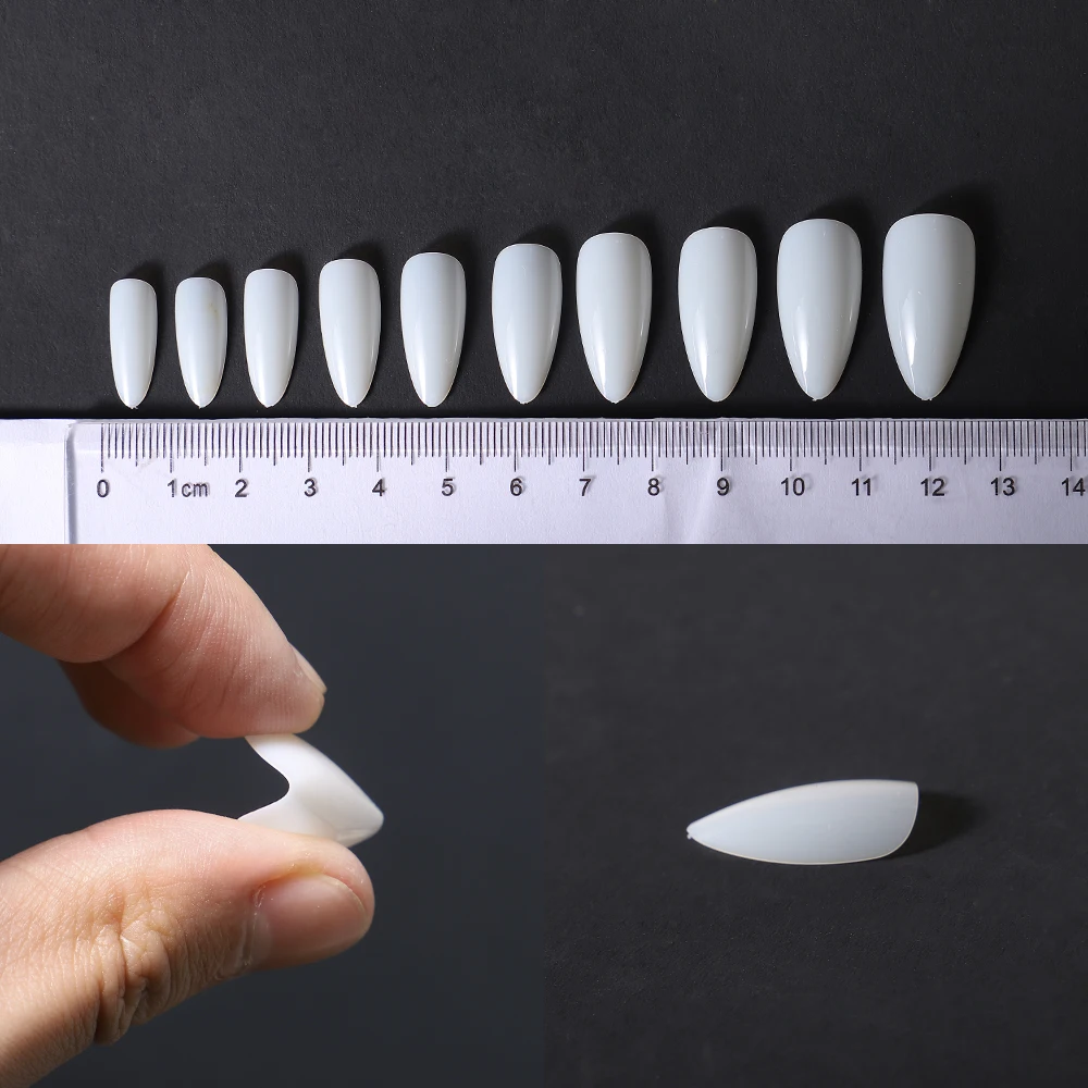 

500pcs/box Acrylic False Nails Full Cover Nail Long Salon Clear Tips Artificial Gel Polish Display Nail Art Extension Press On