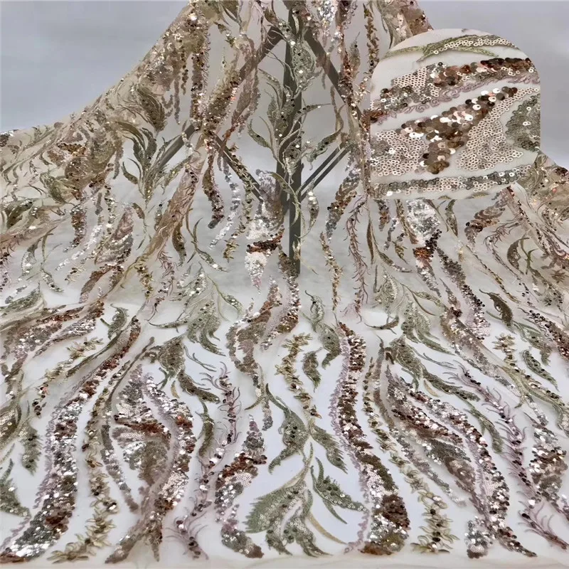 

NaXiu Latest African Lace Fabric 2019 Sequins Fabric Embroidery Tulle Lace Fabric Nigerian Party For African French Lace Fabric