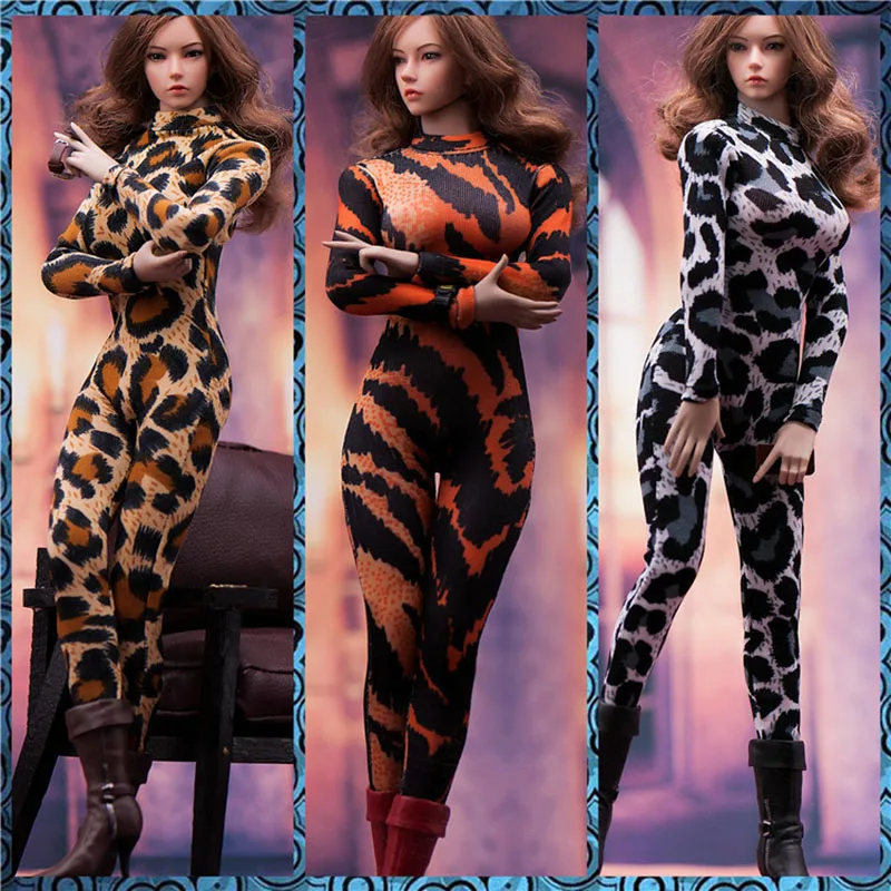 

FA-19CL02 1/6 Female Soldier's Deep V Leopard Print One-piece Bodysuit Basesuit Fit 12-inch Action Figure Model Toy Accessories