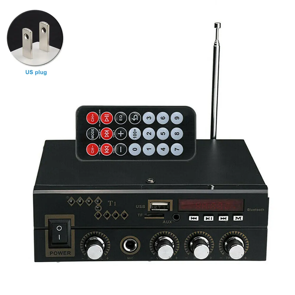 Стерео FM цифровой усилитель USB Металлический Мини Bluetooth HIFI домашний MP3