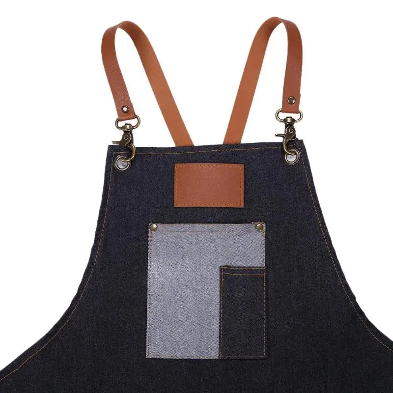 

Hair Dresser Salon Apron Barber Sleeveless Denim Apron Hairdresser Cape Hair Cloth Cutting Dyeing Cape Hairdresser Styling Tool