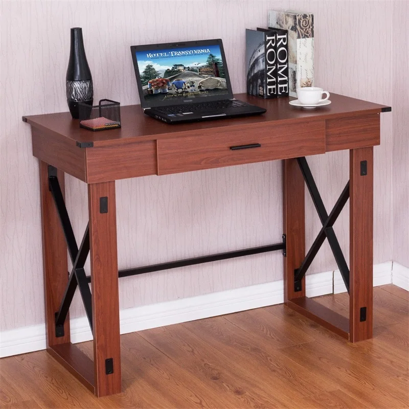 Регулируемый компьютерный стол из твердой древесины для домашнего письма