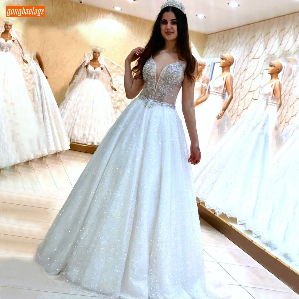 

Блестящее белое свадебное платье без рукавов, кружевное Тюлевое платье с аппликацией в стиле бохо, свадебное платье 2020, индивидуальный поши...