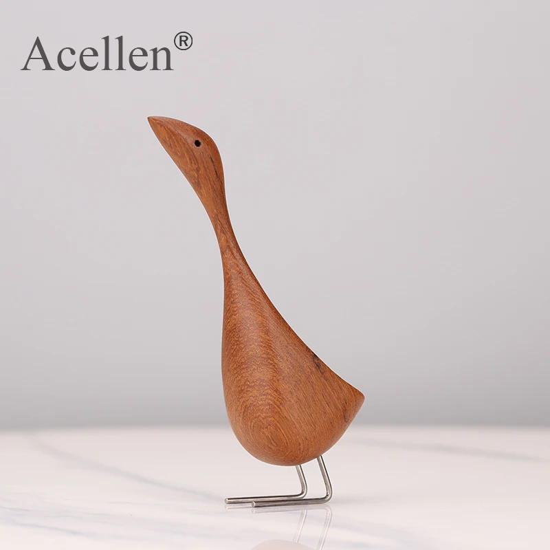 Модель деревянного лебедя из гуся аксессуары для домашнего декора фигурки