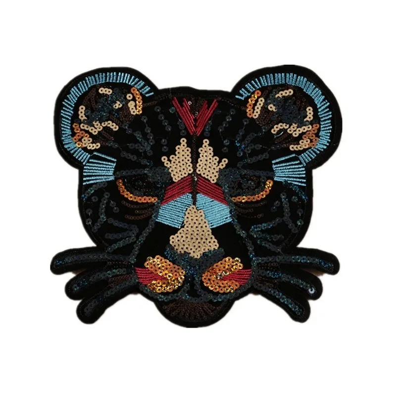 

New Arrival Paillette Embroidered sew on Patches for Clothes Leopard Sequins Deal with It Clothing DIY Motif Applique