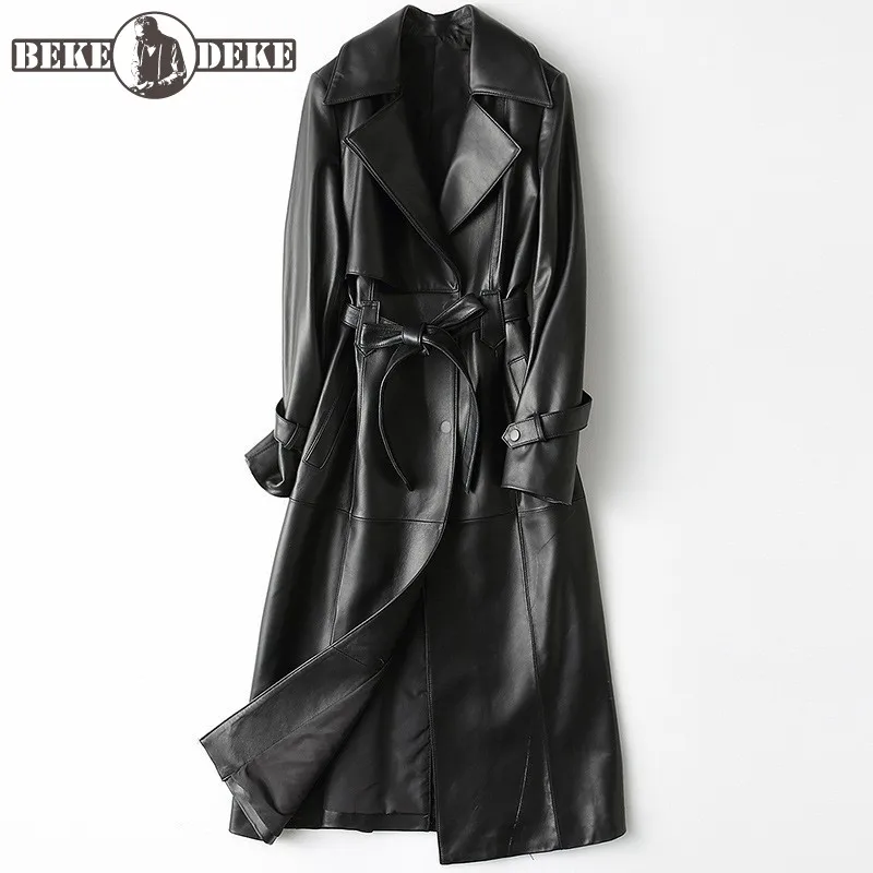 Женский Классический длинный жакет с поясом офисный облегающий Тренч из