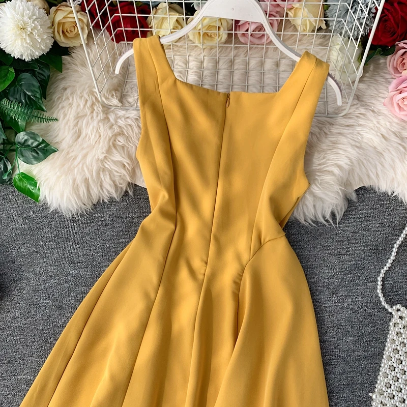 Винтажное тонкое летнее осеннее короткое платье на пуговицах, vestido de festa, сарафан на бретелях, Повседневные Вечерние женские платья трапециевидной формы с высокой талией