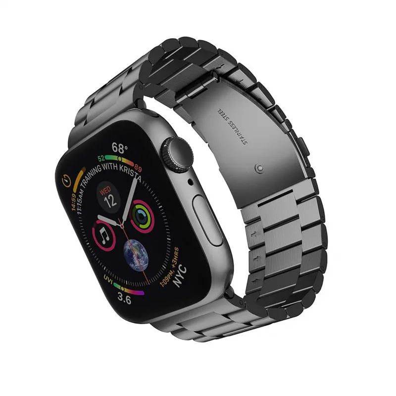 Браслет из нержавеющей стали, совместимый с Apple watch series 5 4 40 мм 44 мм, браслет со звеньями для iwatch 3 2 1 38 мм 42 мм