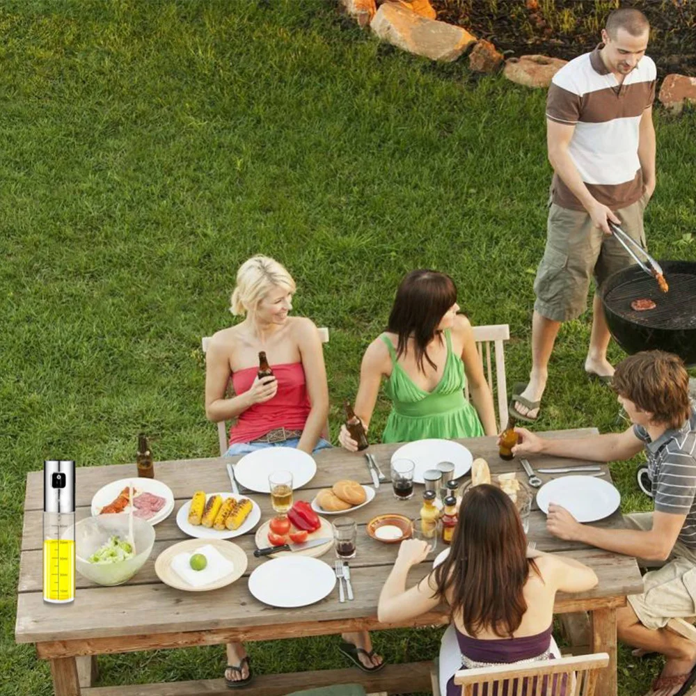 100 мл 2 шт. стеклянный распылитель оливкового масла с чистящей щеткой пустая