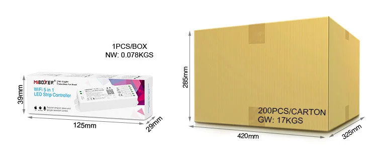 Miboxer WL5 5 в 1 светодиодный WI FI контроллер для RGB/RGBW/RGB CCT одноцветный полосы