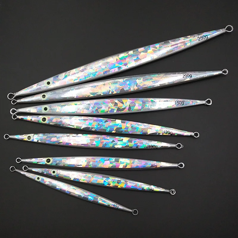 

Lunker metal jig 40g 60g 80g 100g 120g 150g 200g 250g fast jigging shining silver red glow saltwater fishing lure