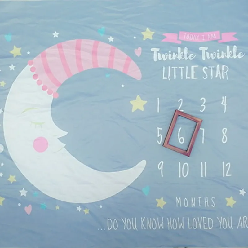 

Baby Milestone Blanket 120x100cm Newborn Photography Prop Background Blanket Play Mats Backdrop Cloth Calendar Photo Accessories