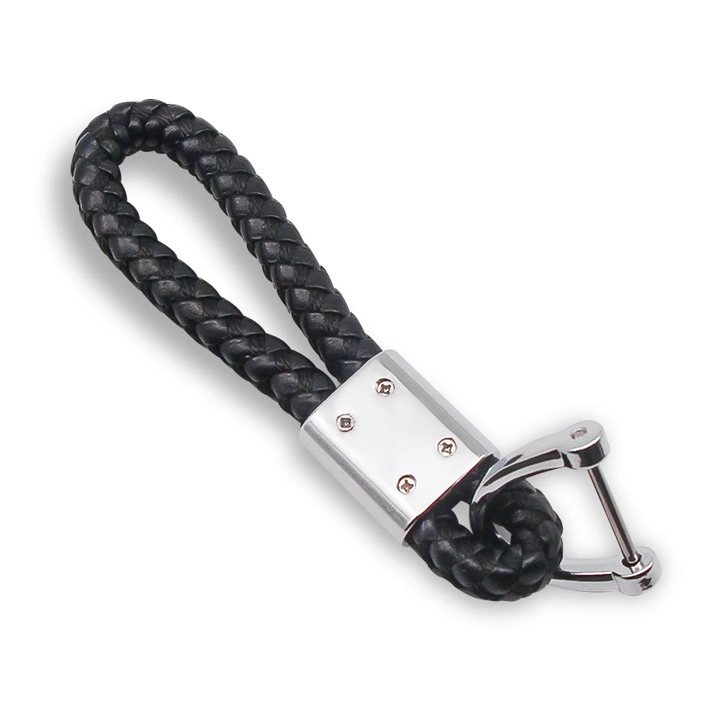 3D высококачественный металлический тканый Кожаный Автомобильный Брелок с