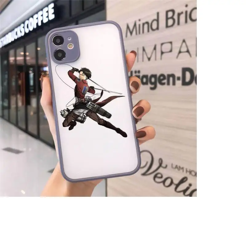 

attack on titan Phone Case matte transparent For gray iPhone 7 8 x xs xr 11 12 pro plus max mini Funda Clear