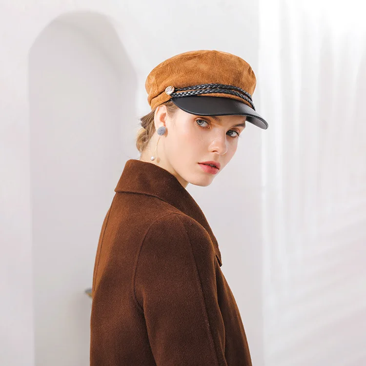 Вельветовая Военная Кепка женские зимние шапки для мужчин и женщин армейская