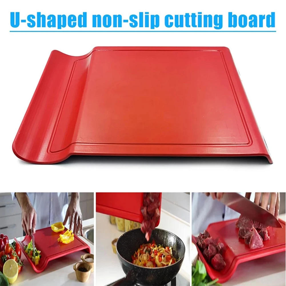 Разделочная доска U образной формы Экологичная прочная практичная Нескользящая